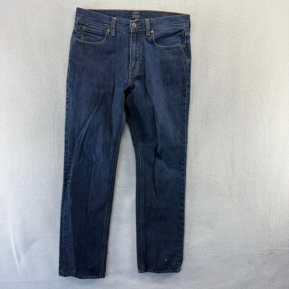 J.Crew Jeans Mens 31x32 fit 31x30 Blue The Sutton Denim Straight Dark Wash Faded